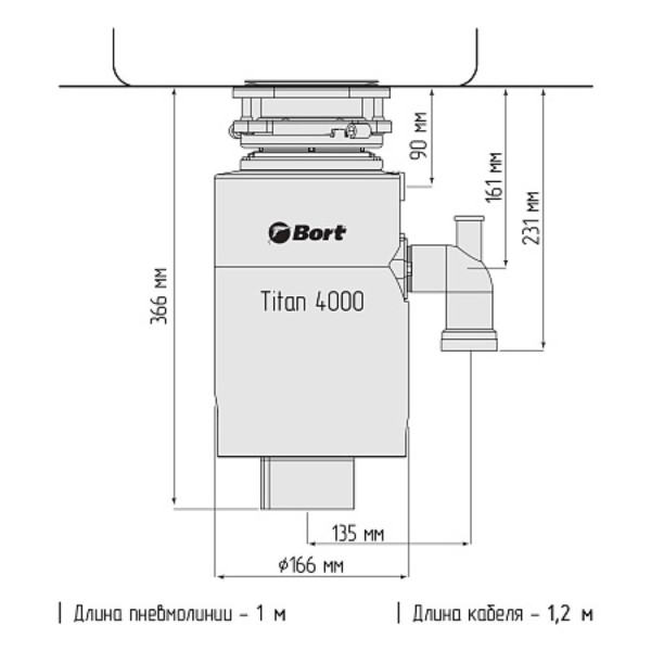 Измельчитель пищевых отходов BORT TITAN 4000. Фото 11