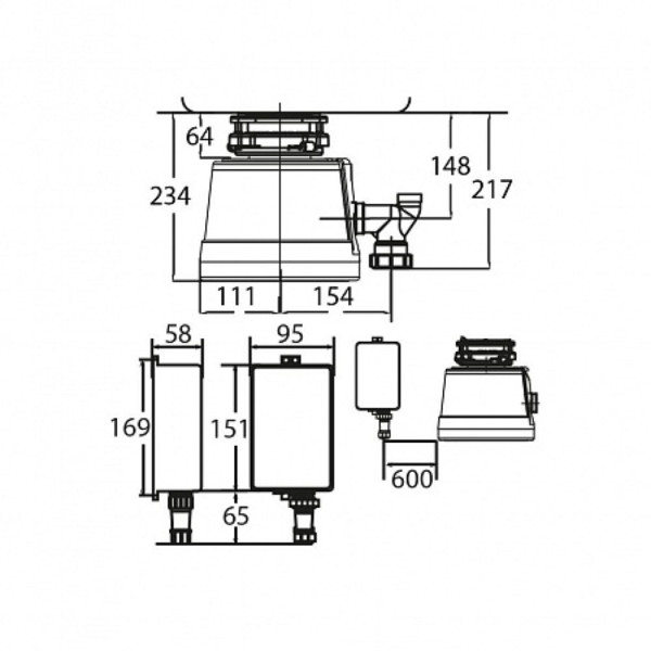 Измельчитель пищевых отходов STATUS NEXT 300 Compact, бытовой (ВЫВОД). Фото 2