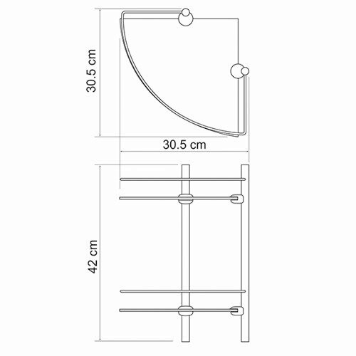 K-3122 Полка стеклянная двойная. Фото 3