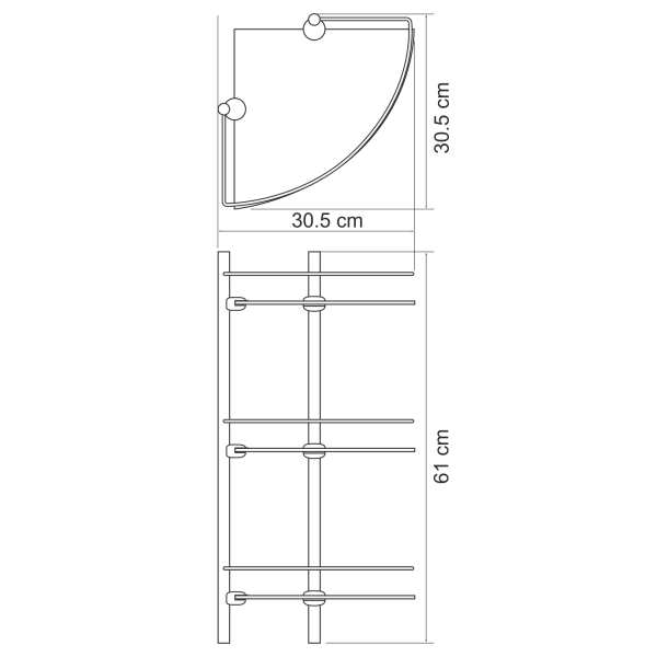 K-3733 Полка стеклянная тройная. Фото 2