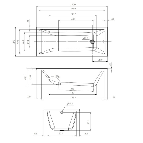 Каркас для ванны 170х70 см. Фото 2