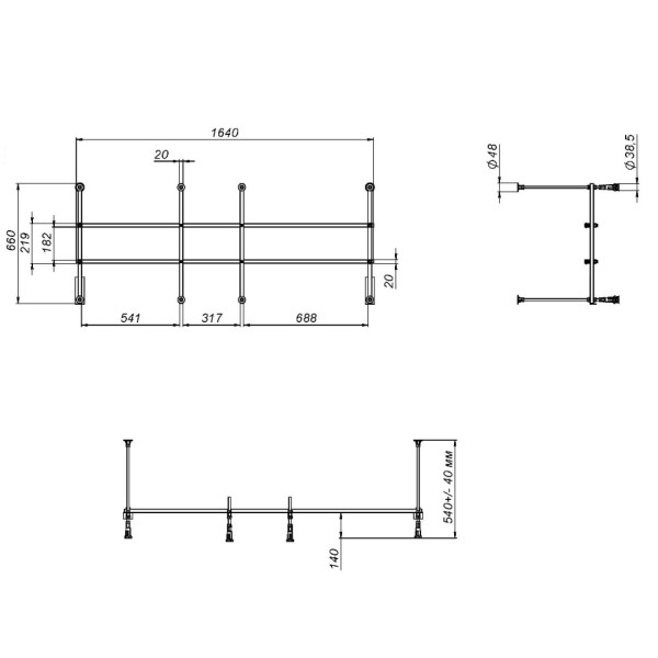 Каркас для ванны, разборный 170х70 см. Фото 2