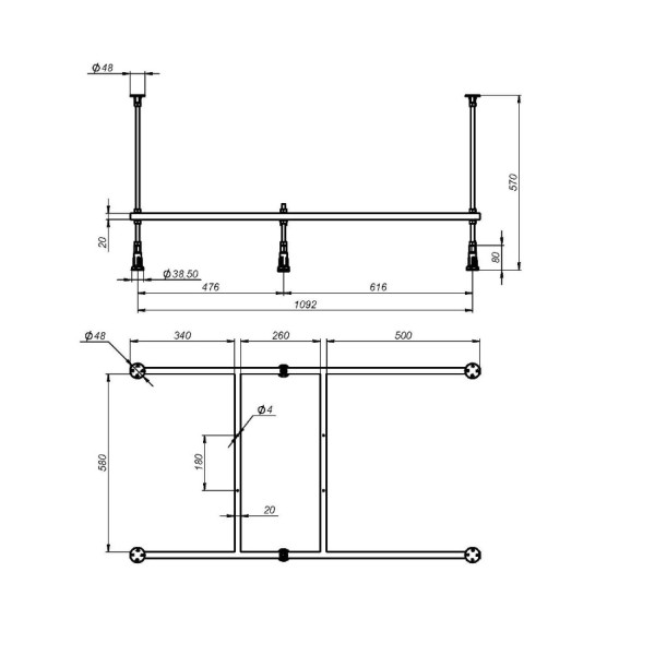 Каркас для ванны универсальный, 120х70 см. Фото 2