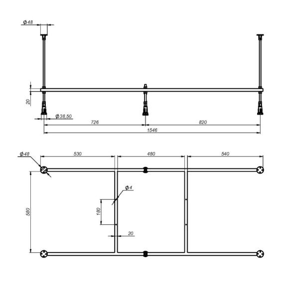 Каркас для ванны универсальный, 165х70 см. Фото 2