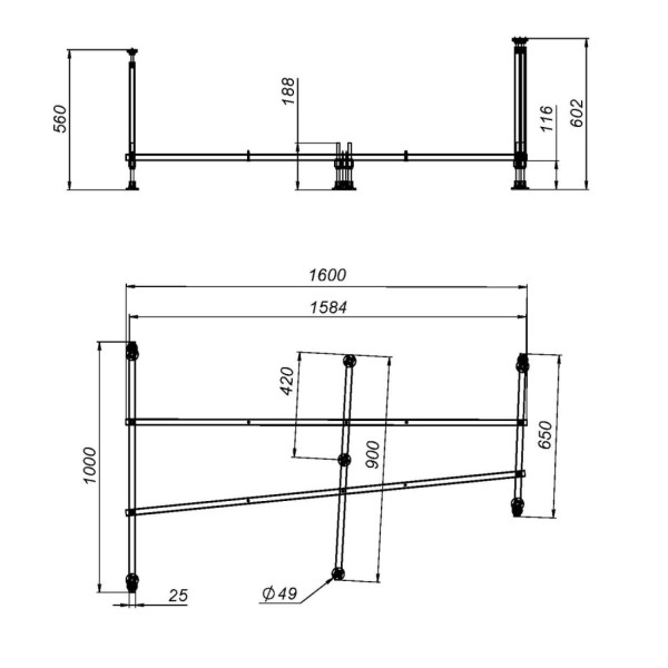 Каркас для ванны, универсальный 170х110 см. Фото 2