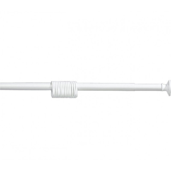 Карниз для ванной "Zalel" 110-200см, белый с кольцами. Фото 1