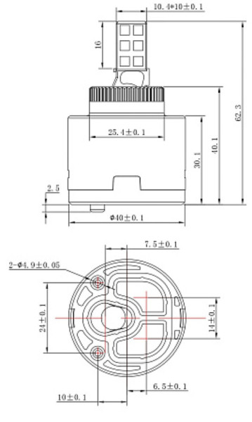 Картридж стандарт., низкий, 40 мм, ESKO. Фото 2