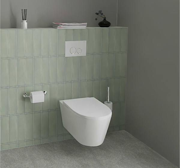 KDI-0000015 (005A) Панель смыва Белая ободок хром (клавиши круглые). Фото 3