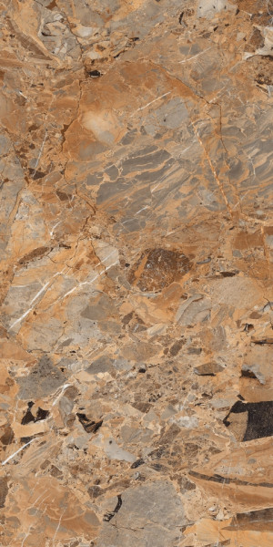 Керамогранит Maimoon Ceramica HG Glossy Breccia Fantastico Brown HGGF00007 160x80 см. Фото 1