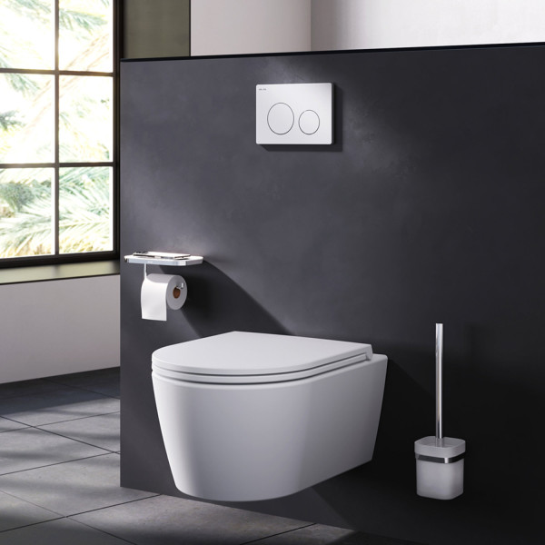 Клавиша для инсталляции, механическа, пластик, белый глянцевый. Фото 2