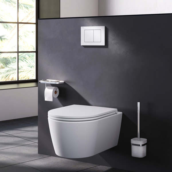 Клавиша для инсталляции, механическая, пластик, белый глянцевый. Фото 2