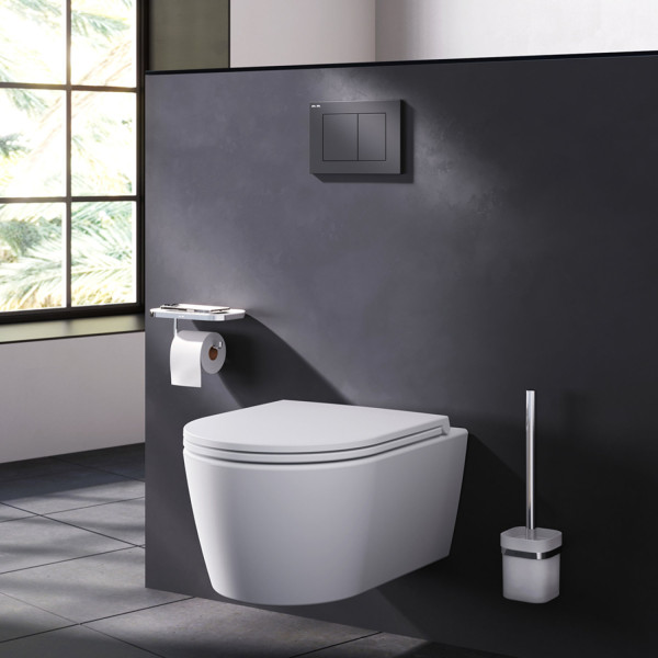 Клавиша для инсталляции, механическая, пластик, черный матовый. Фото 2