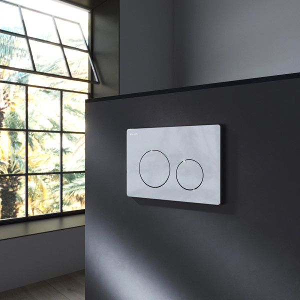 Клавиша для инсталляции, механическая, пластик, хром глянцевый. Фото 1