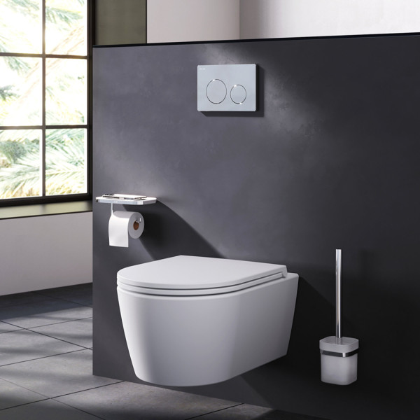 Клавиша для инсталляции, механическая, пластик, хром глянцевый. Фото 2