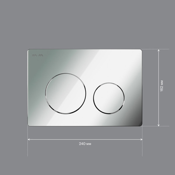 Клавиша для инсталляции, механическая, пластик, хром глянцевый. Фото 5