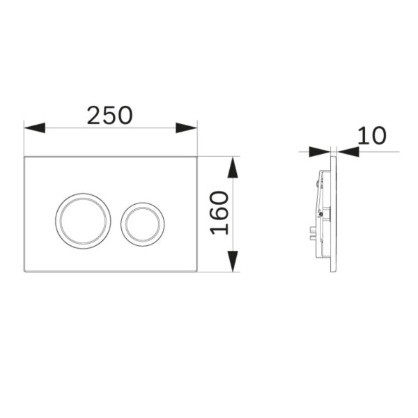 Клавиша для инсталляции, пластик, черный матовый. Фото 2