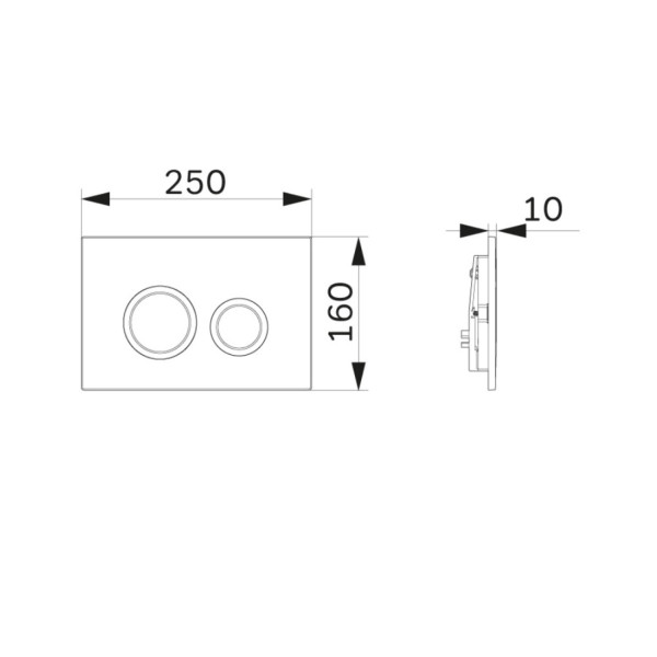 Клавиша для инсталляции, пластик, глянцевый хром. Фото 2