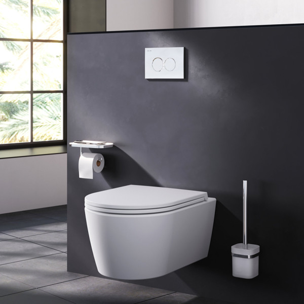 Клавиша для инсталляции, пластик, хром глянцевый. Фото 2