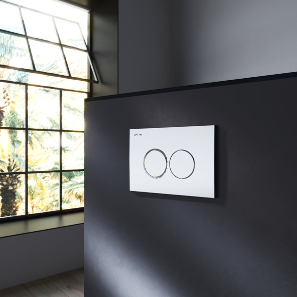 Клавиша для инсталляции, пластик, хром матовый. Фото 1