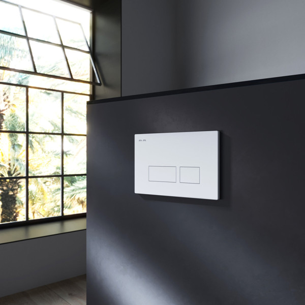 Клавиша для инсталляции пневматическая, пластик, белый. Фото 1