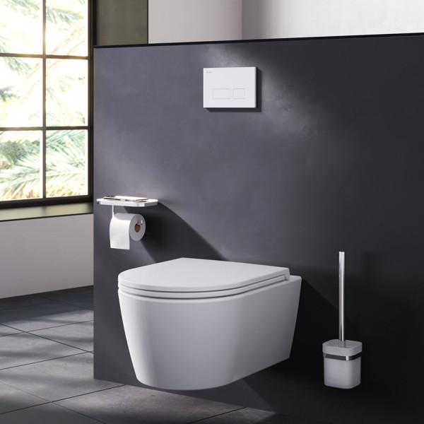 Клавиша для инсталляции пневматическая, пластик, белый. Фото 2