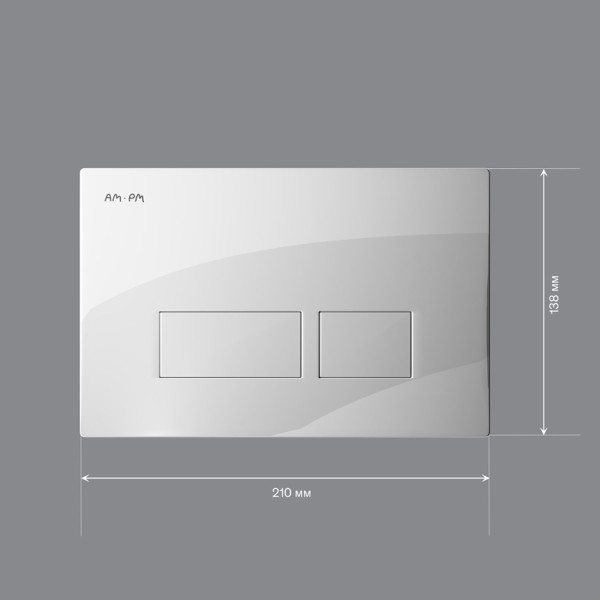 Клавиша для инсталляции пневматическая, пластик, белый. Фото 5