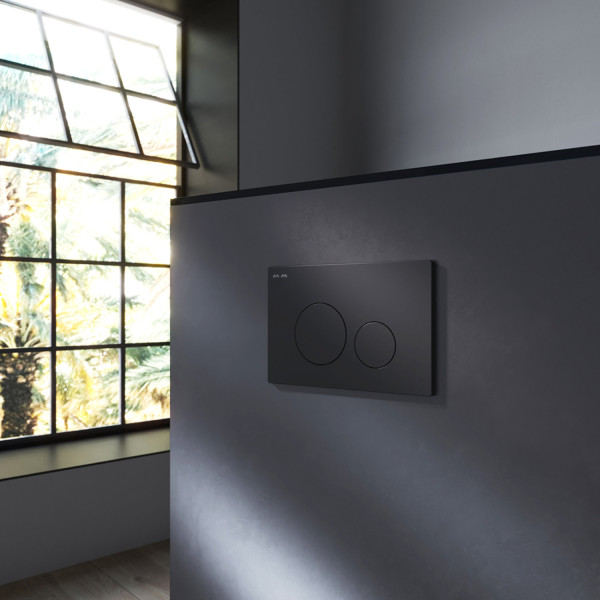 Клавиша для инсталляции пневматическая, пластик, черный матовый. Фото 1