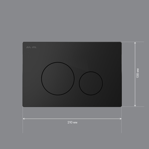 Клавиша для инсталляции пневматическая, пластик, черный матовый. Фото 5