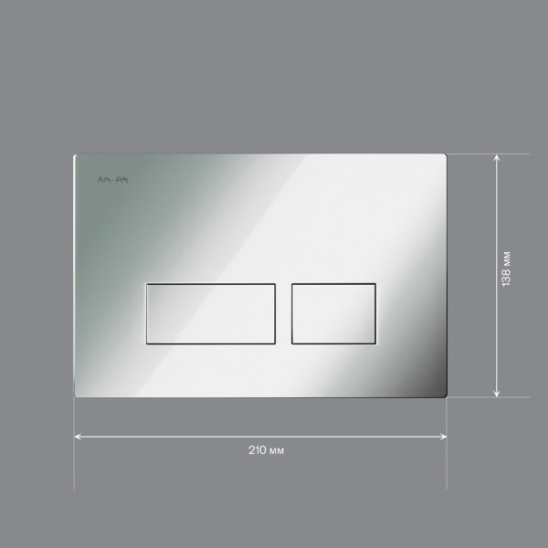 Клавиша для инсталляции пневматическая, пластик, глянцевый хром. Фото 5