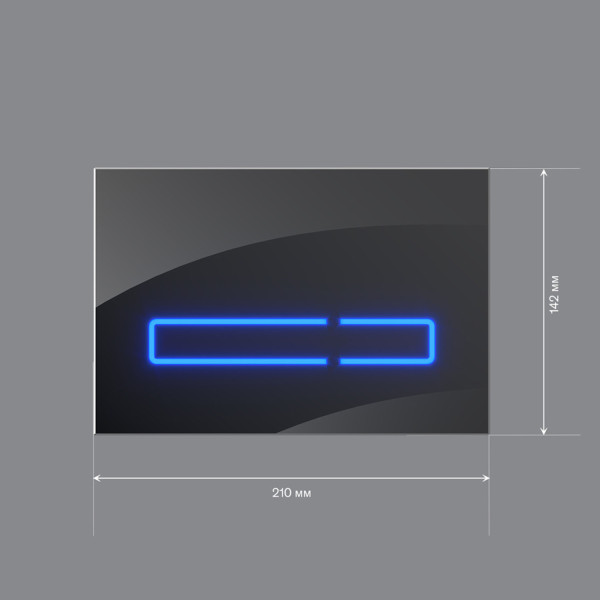 Клавиша для инсталляции сенсорная, стекло, черный. Фото 5