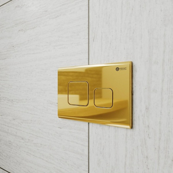 Клавиша смыва для инсталляции Point Афина, золото, PN44041G. Фото 3