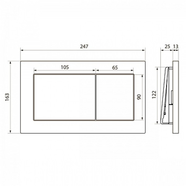 Клавиша смыва для инсталляции Point Ника, хром, PN44081C. Фото 2