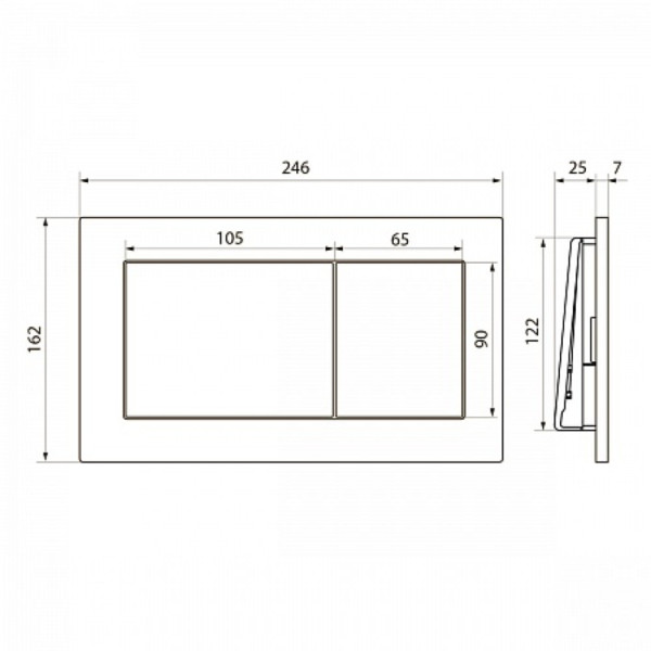 Клавиша смыва для инсталляции Point Ника, нержавеющая сталь, сталь брашированная, PN44081SB. Фото 2