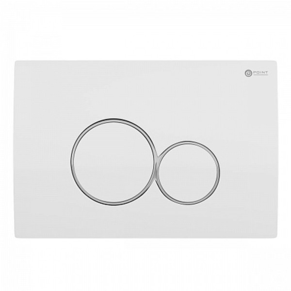 Клавиша смыва для инсталляции Point Виктория, белая/хром, PN44061WC. Фото 1