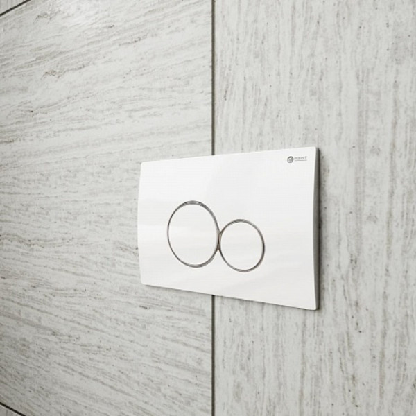 Клавиша смыва для инсталляции Point Виктория, белая/хром, PN44061WC. Фото 3