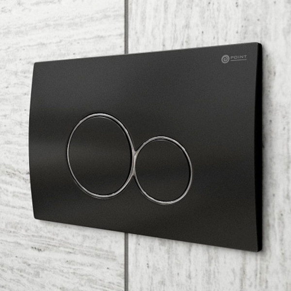 Клавиша смыва для инсталляции Point Виктория, черная/хром, PN44061BC. Фото 4