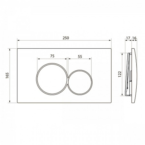 Клавиша смыва для инсталляции Point Виктория, цвет сатин/хром, PN44061SC. Фото 2