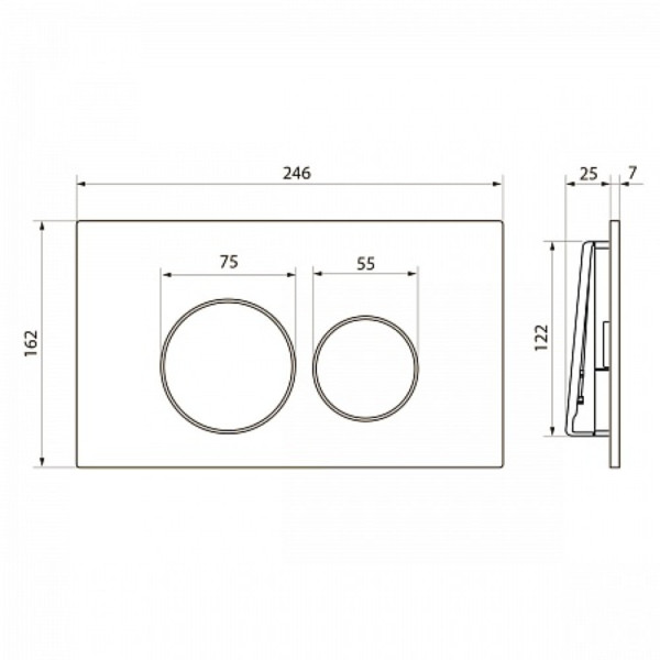 Клавиша смыва для инсталляции Point Виктория, нержавеющая сталь, сталь брашированная, PN44061SB. Фото 2