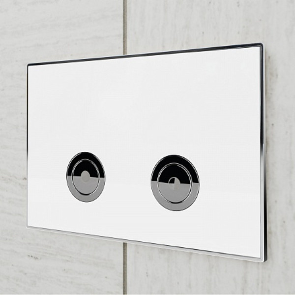 Клавиша смыва для пневматической инсталляции Point Венера, белый/хром, PN44071WC. Фото 3