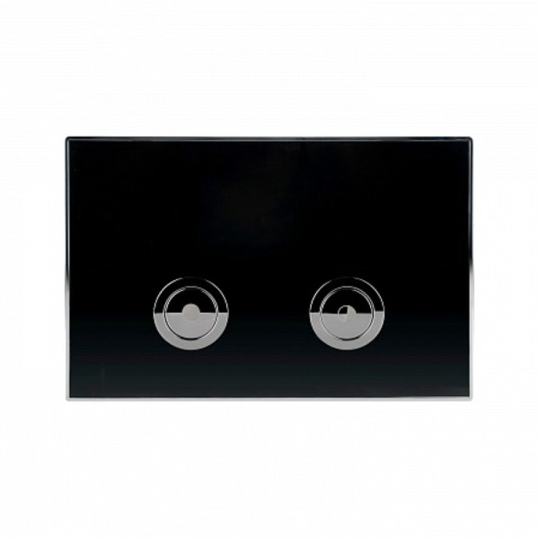 Клавиша смыва для пневматической инсталляции Point Венера, черный/хром, PN44071BC. Фото 1