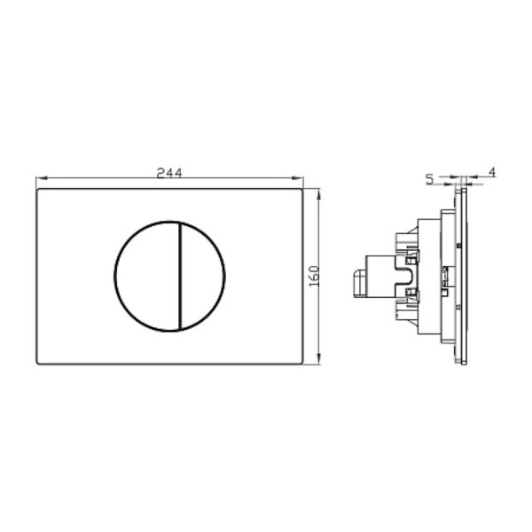Клавиша смыва для пневматической инсталляции Point Венера, черный/хром, PN44073BC. Фото 2