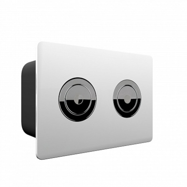 Клавиша смыва для пневматической инсталляции Point Венера, установка в стену, белый/хром, PN44072WC. Фото 1