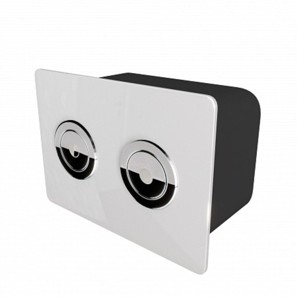 Клавиша смыва для пневматической инсталляции Point Венера, установка в стену, белый/хром, PN44072WC. Фото 3