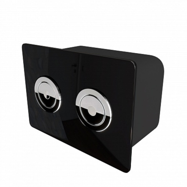 Клавиша смыва для пневматической инсталляции Point Венера, установка в стену, черный/хром, PN44072BC. Фото 3