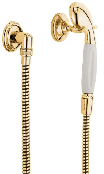 Kludi 27 105 45 1926 Душевой набор 1 режим, шланг 1600 мм + шланговое подключение, золото. Фото 1