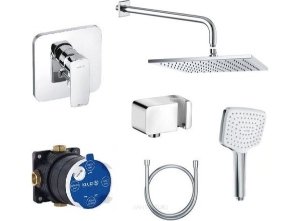 Kludi 40 630 0575 Pure&Style Набор для комплектации душа 7в1, 250х250/135х135 мм, 1/1 режим. Фото 1