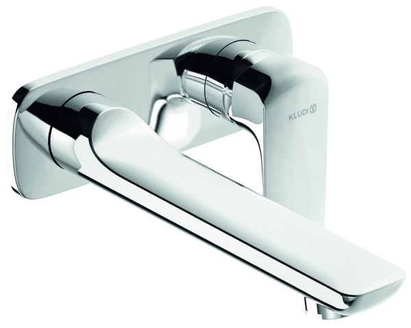 Kludi 41 245 0575 Ameo Смеситель для раковины 235 мм, настен., на 2 отв. (внешняя монт. часть). Фото 1