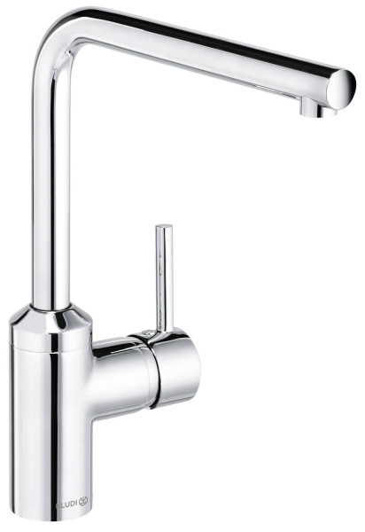Kludi 42 817 0577 L-INE Смеситель для кухни 280 мм, для установкиперед окном, байонет, 7,6 л/мин. Фото 1