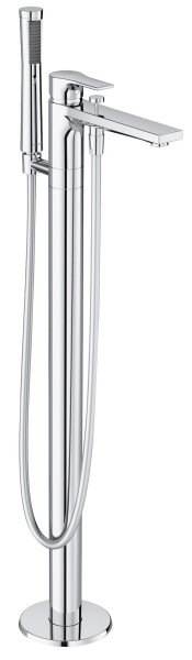 Kludi 48 590 0565 Zenta SL Смеситель для ванны напольный, с душевым набором (внешняя монтажная часть. Фото 1