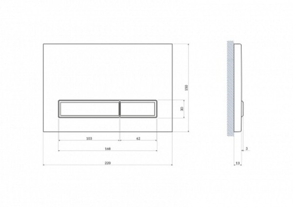 Кнопка Cersanit BLICK для LINK PRO/VECTOR/LINK/HI-TEC пластик белый. Фото 2
